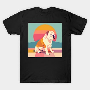 Bulldog in 70's T-Shirt